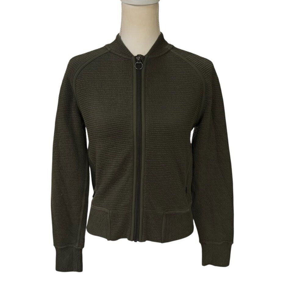 Lululemon On Repeat Full Zip Bomber Jacket Dark Olive Size 4
